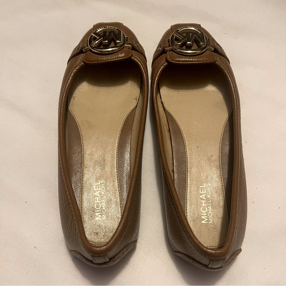 Michael Kors Fulton brown pebbled leather moccasins loafers shoes - Picture 2 of 8